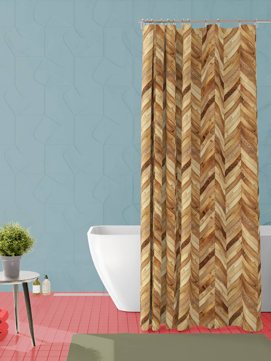 

ArtzFolio Brown Waterproof Shower Curtain