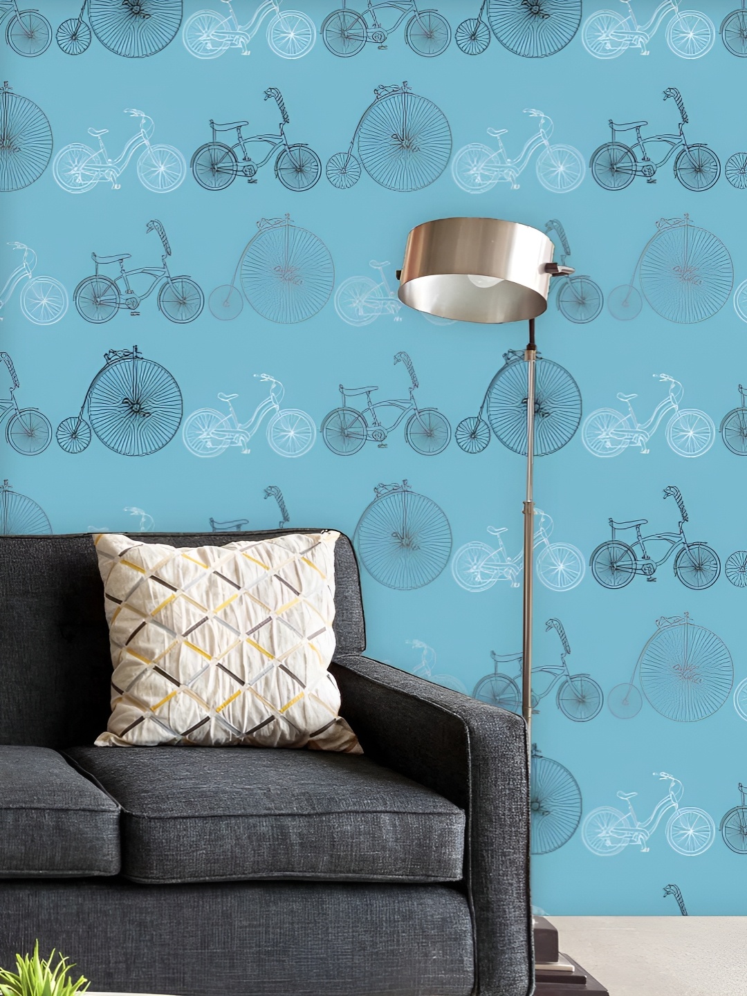 

ArtzFolio Printed UV-Resistant Anti-Bacterial Bicycles Peel & Stick Wallpaper, Multi