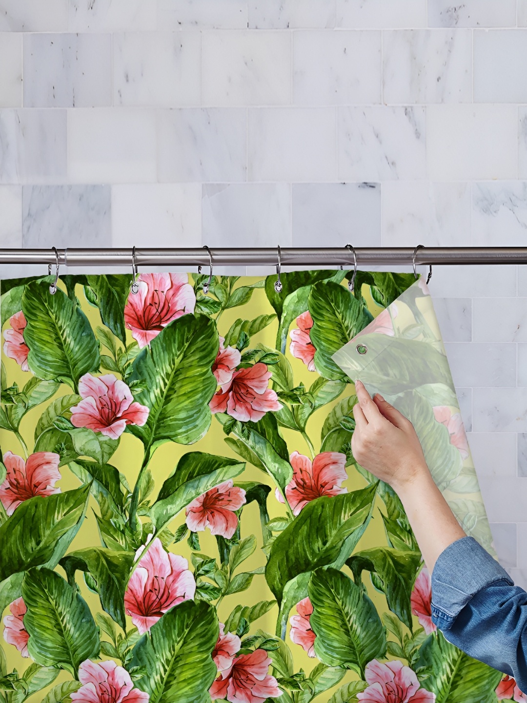 

ArtzFolio Single Piece Waterproof Polyester Shower Curtain, Multi