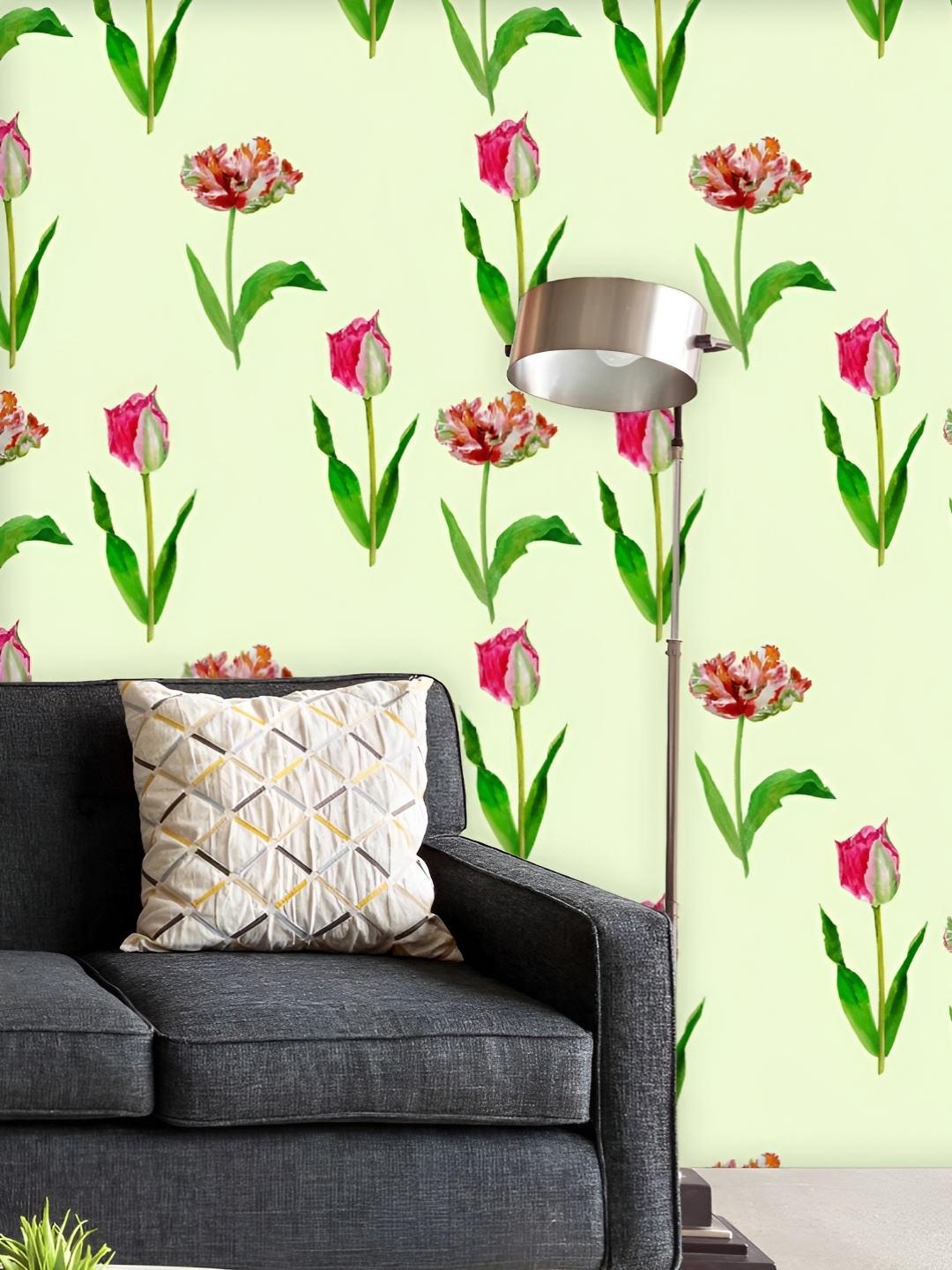 

ArtzFolio Printed UV-Resistant Anti-Bacterial Tulips Peel & Stick Wallpaper, Multi