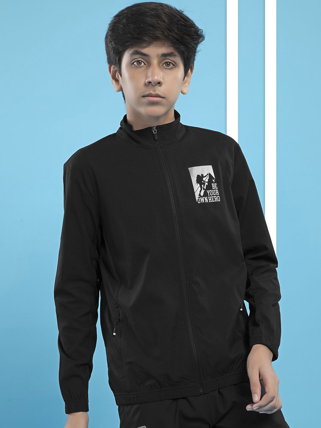 

Technosport Boys Colourblocked Polyester Lightweight Jacket, Black