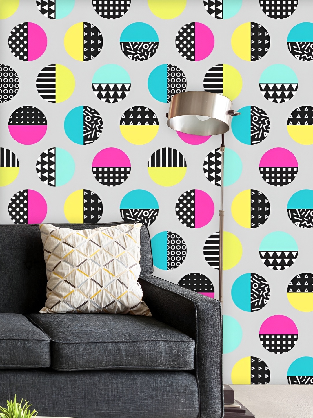 

ArtzFolio Printed UV-Resistant Anti-Bacterial Geometric Circles Peel & Stick Wallpaper, Multi