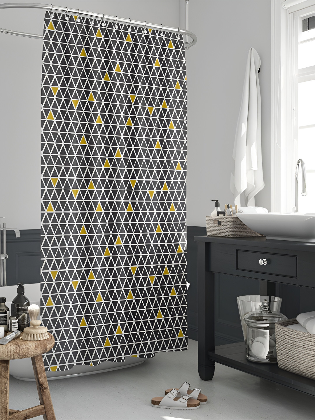 

ArtzFolio Black & White Printed Water Proof Shower Curtain