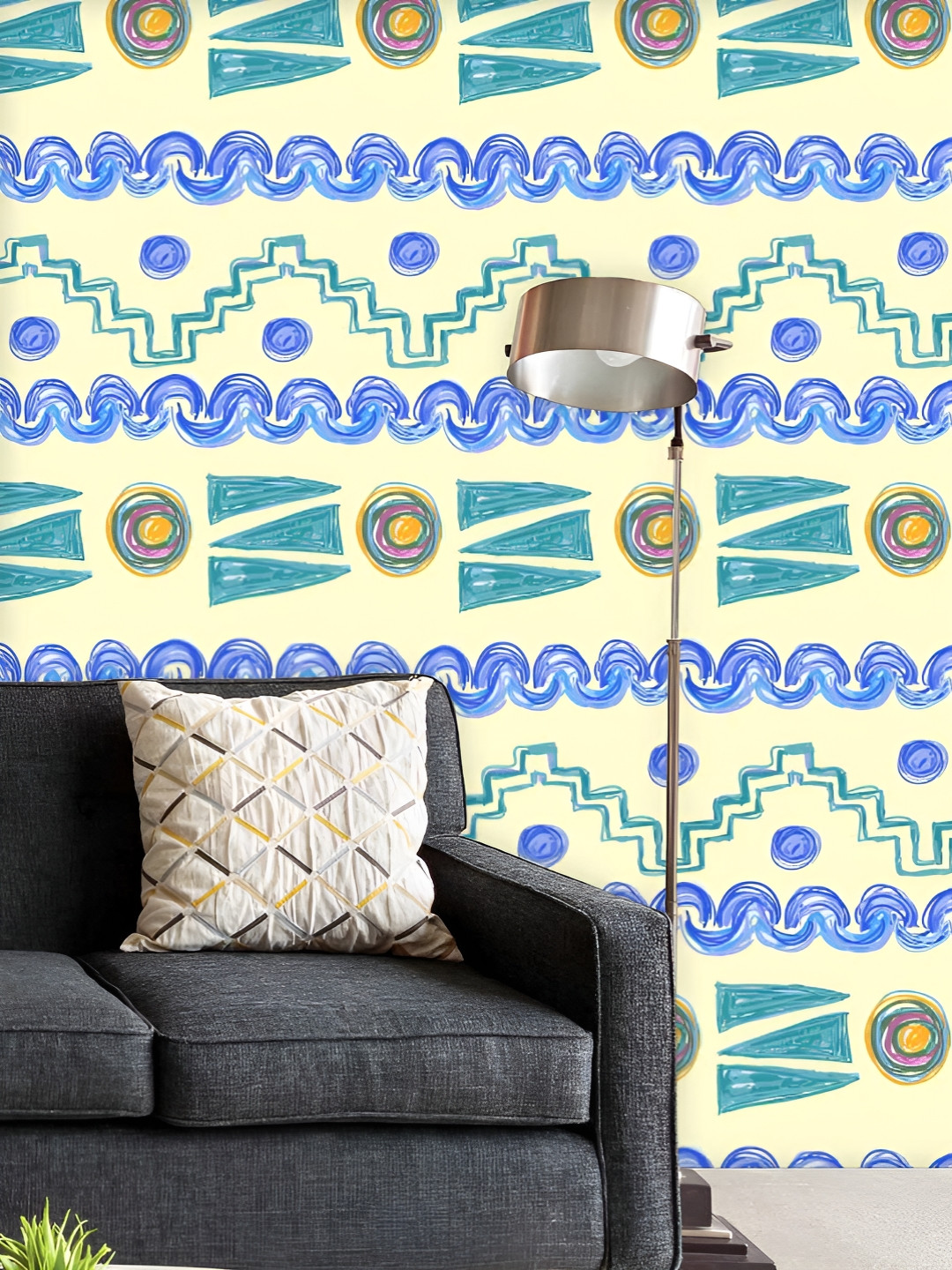 

ArtzFolio Printed UV-Resistant Anti-Bacterial Hand Drawn Design Peel & Stick Wallpaper, Multi