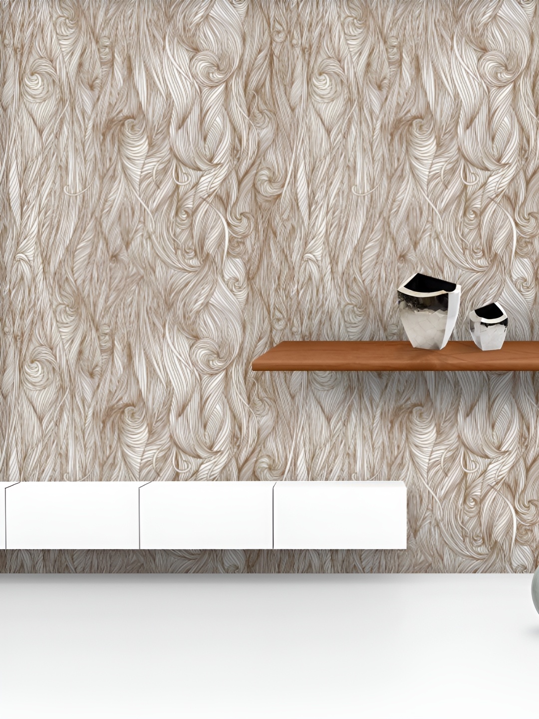 

ArtzFolio Printed UV-Resistant Anti-Bacterial Background Waves Peel & Stick Wallpaper, Multi