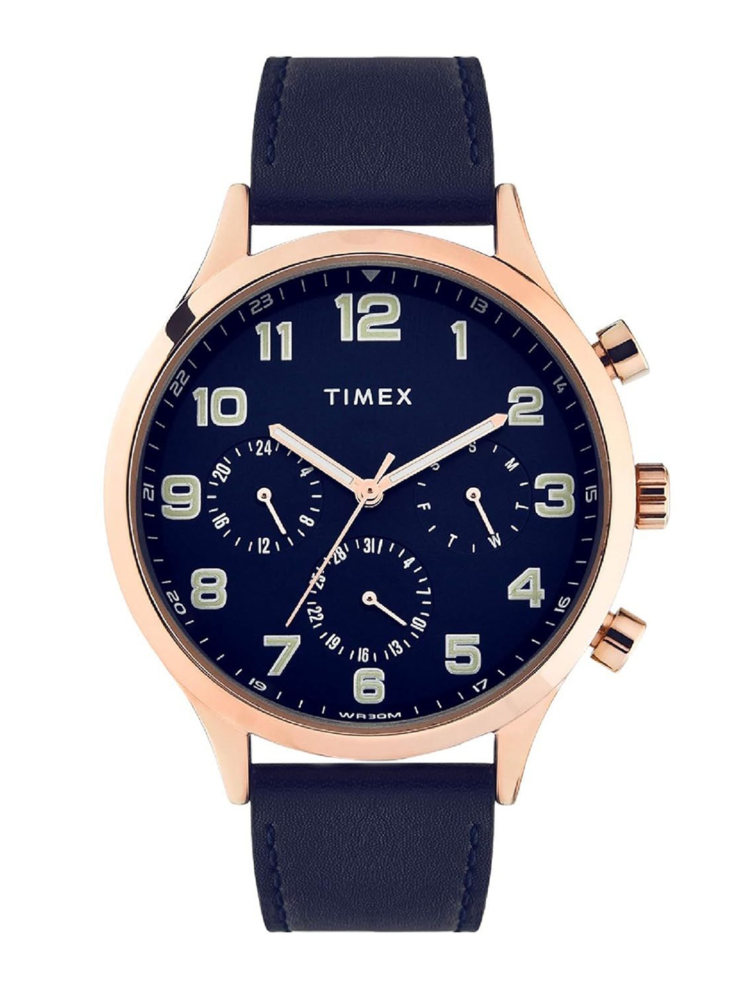 

Timex Men Brass Dial & Leather Straps Analogue Watch TWHG03SMU10, Blue