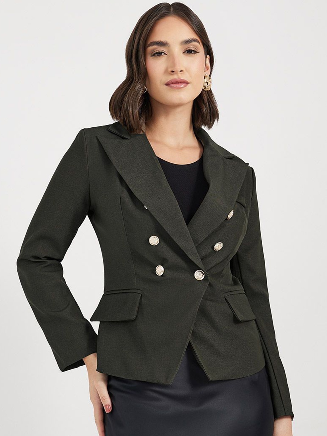 

Styli Double Breasted Blazer, Olive