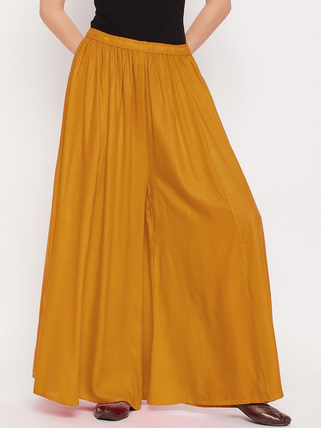 

Castle Lifestyle Women Flared Ethnic Palazzos, Mustard