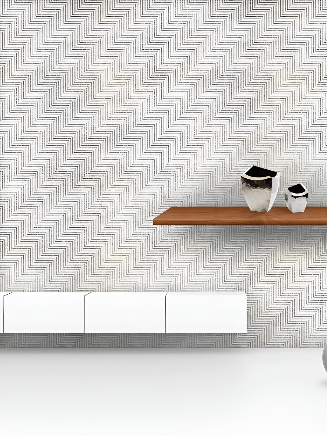 

ArtzFolio Printed UV-Resistant Anti-Bacterial Chevron Shapes Peel & Stick Wallpaper, Multi