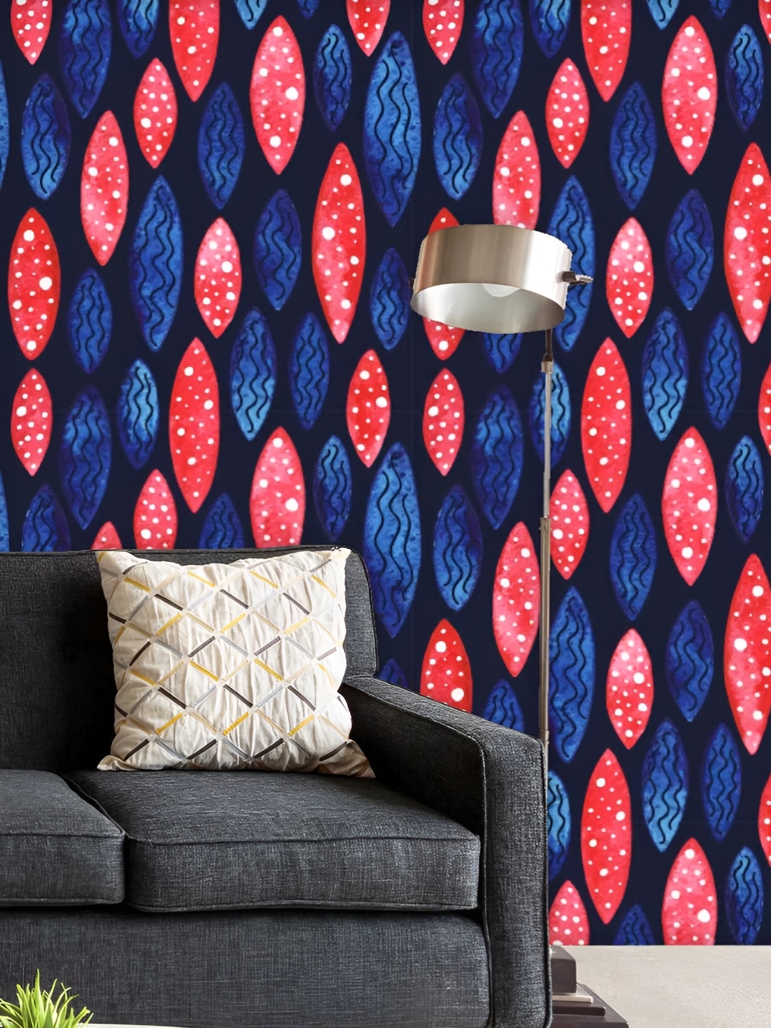 

ArtzFolio Printed UV-Resistant Anti-Bacterial Spots Waves Peel & Stick Wallpaper, Multi