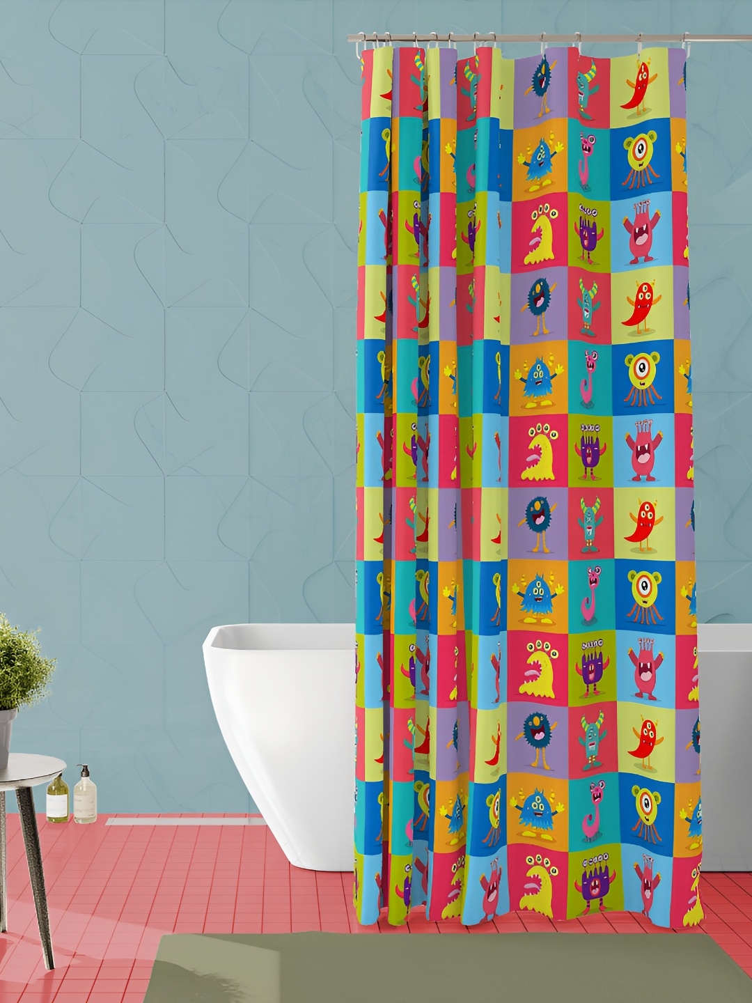 

ArtzFolio Green & Blue Printed Waterproof Shower Curtain
