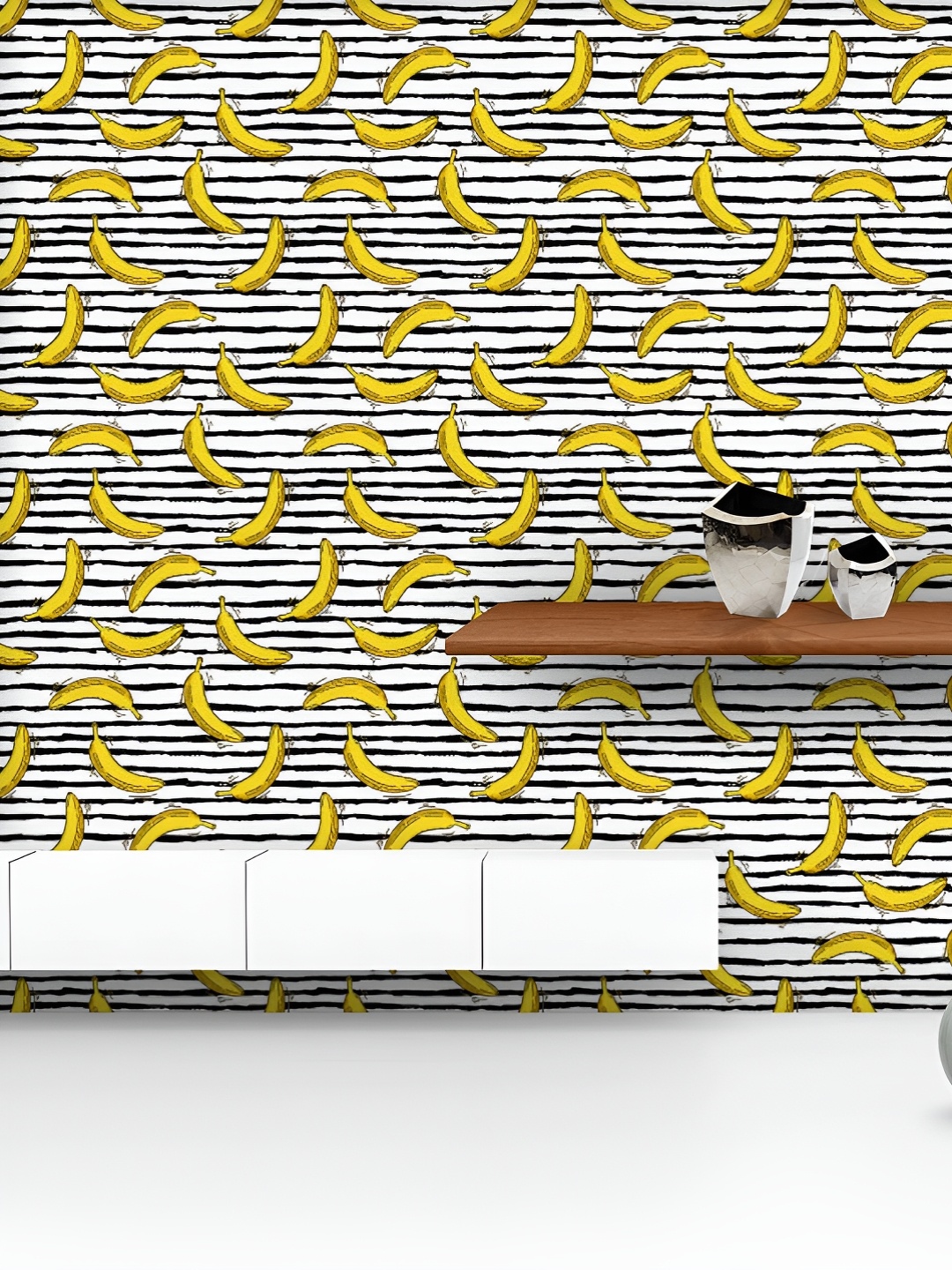 

ArtzFolio Printed UV-Resistant Anti-Bacterial Summer Bananas Pattern Peel & Stick Wallpaper, Multi