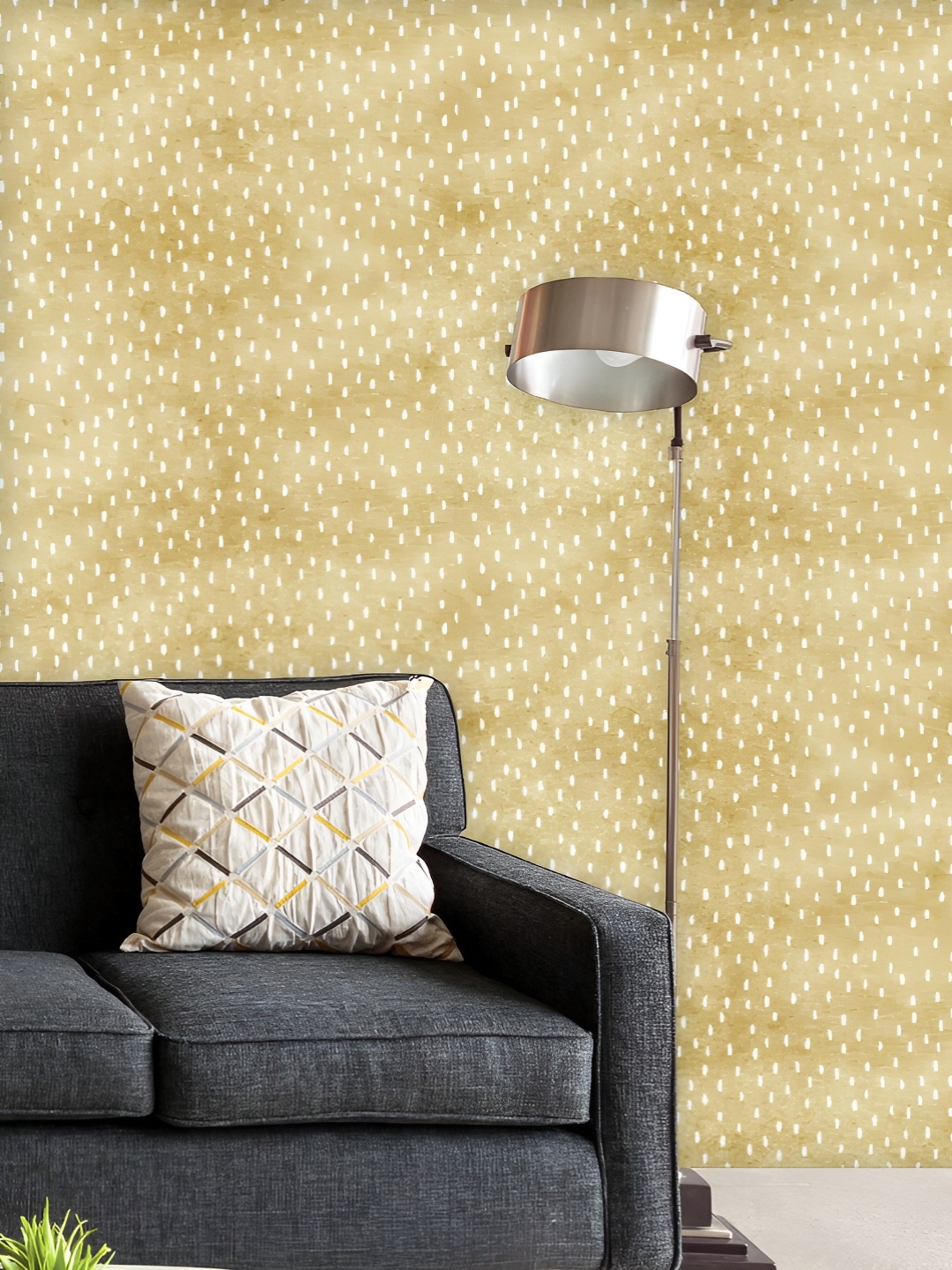 

ArtzFolio Printed UV-Resistant Anti-Bacterial White Gold Spots Peel & Stick Wallpaper, Multi