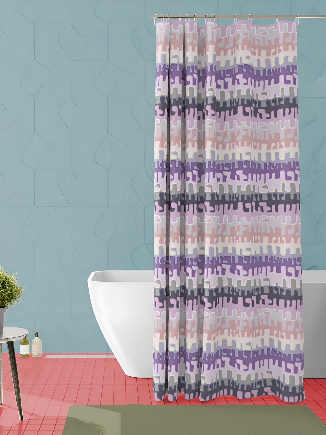 

ArtzFolio Purple & Blue Abstract Printed Waterproof Shower Curtain