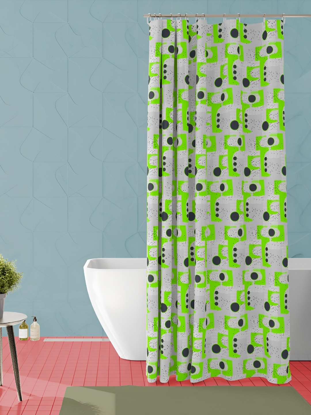 

ArtzFolio Green & Black Abstract Printed Waterproof Shower Curtain