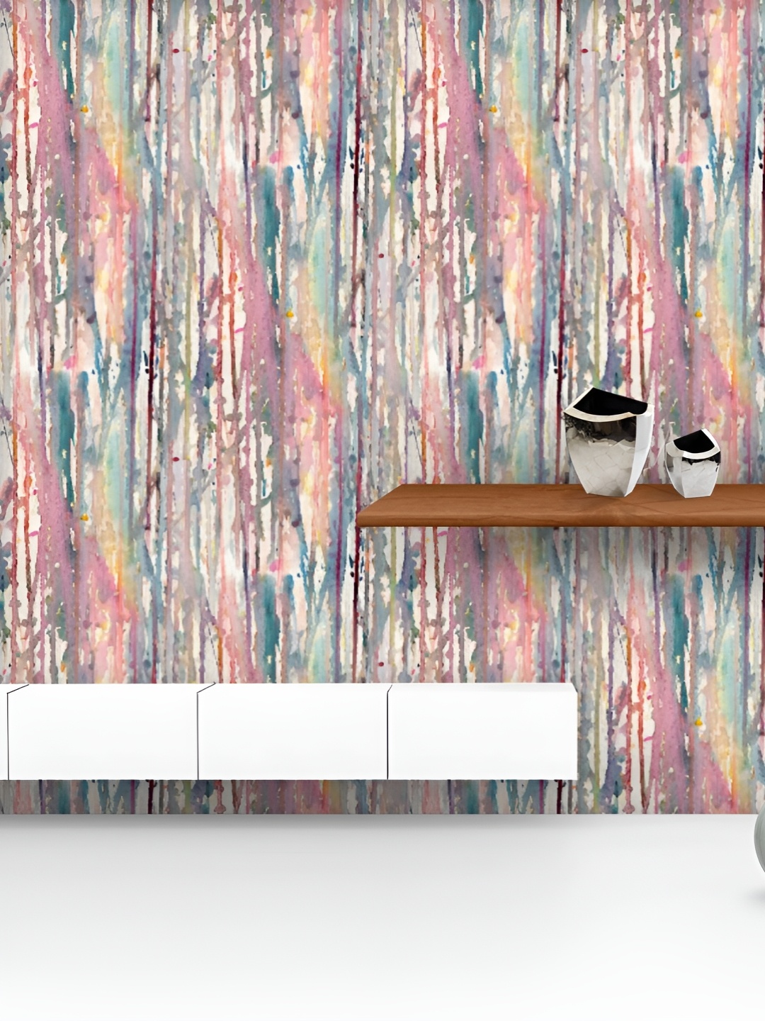 

ArtzFolio Printed UV-Resistant Anti-Bacterial Watercolor Abstract Peel & Stick Wallpaper, Multi