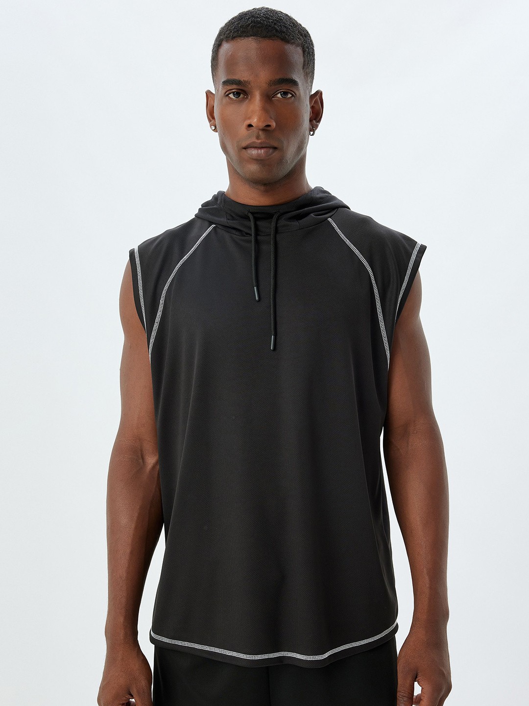

Koton Men Solid Hooded T-shirt, Black