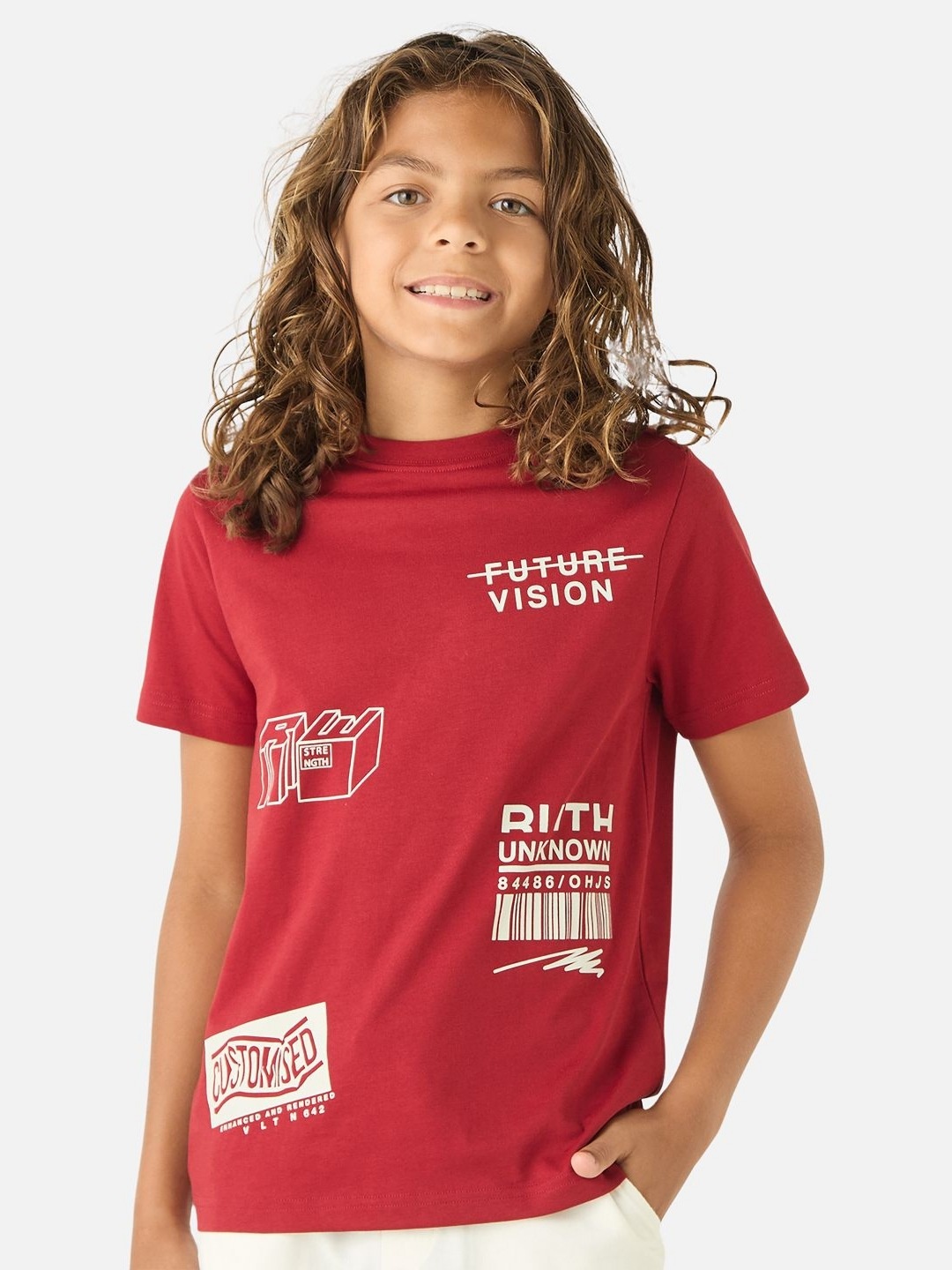 

Juniors by Babyshop Boys Typography Printed T-shirt, Red