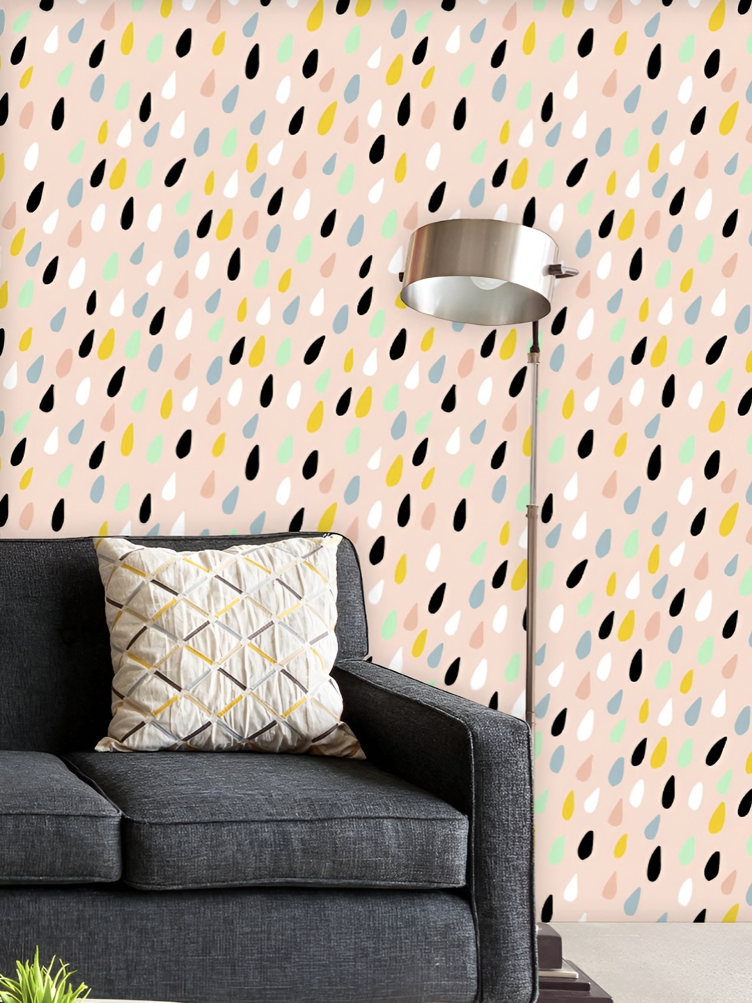 

ArtzFolio Printed UV-Resistant Anti-Bacterial Colorful Water Drops Peel & Stick Wallpaper, Multi