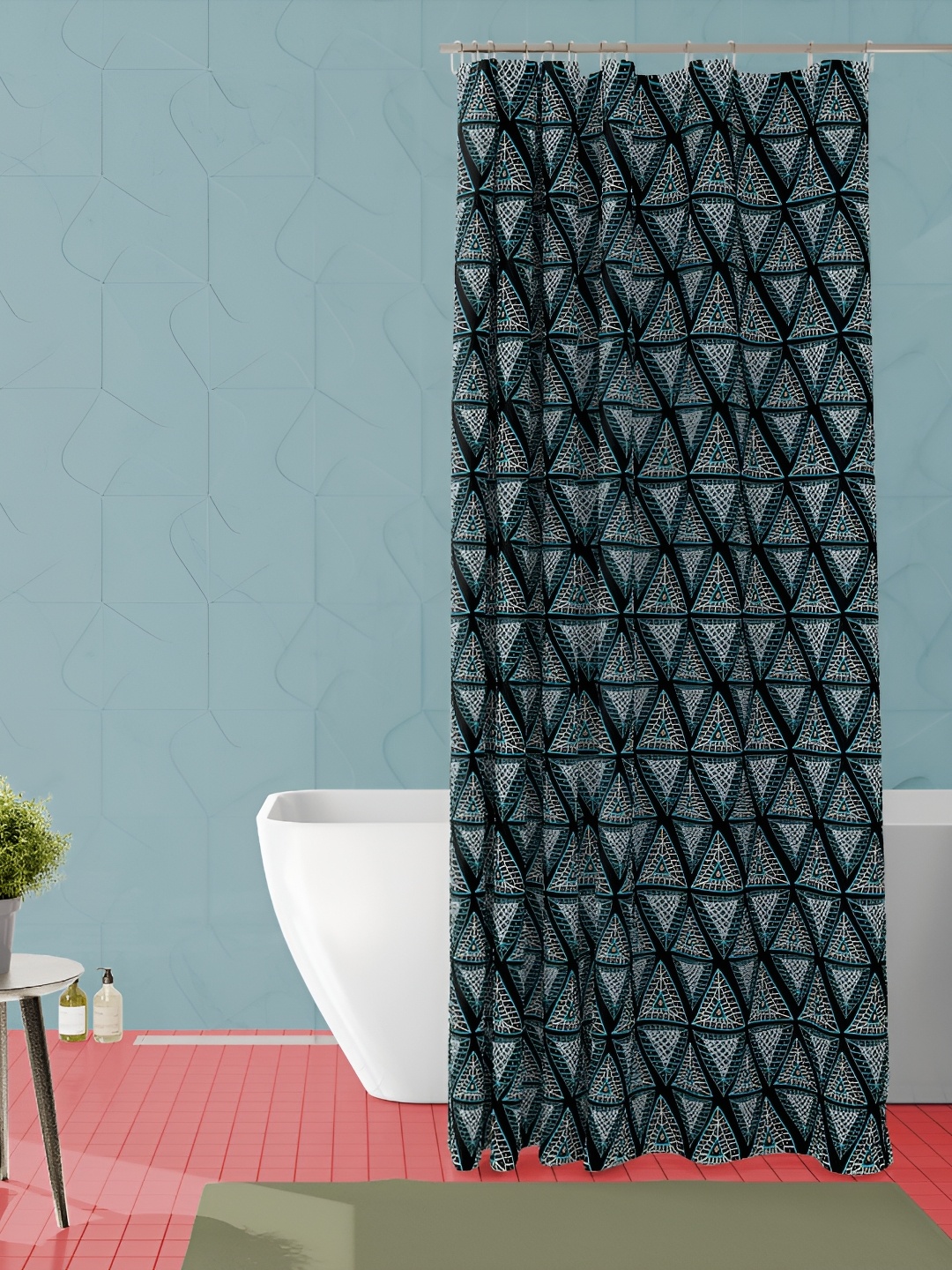 

ArtzFolio Black Printed Waterproof Shower Curtain
