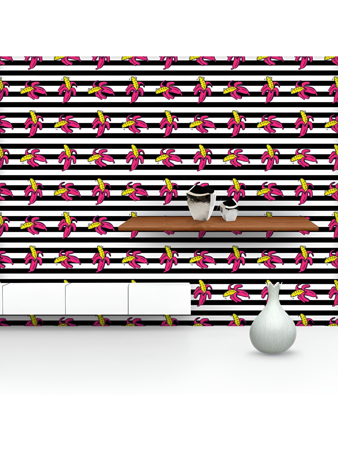 

ArtzFolio Printed UV-Resistant Anti-Bacterial Summer Bananas Pattern Peel & Stick Wallpaper, Multi