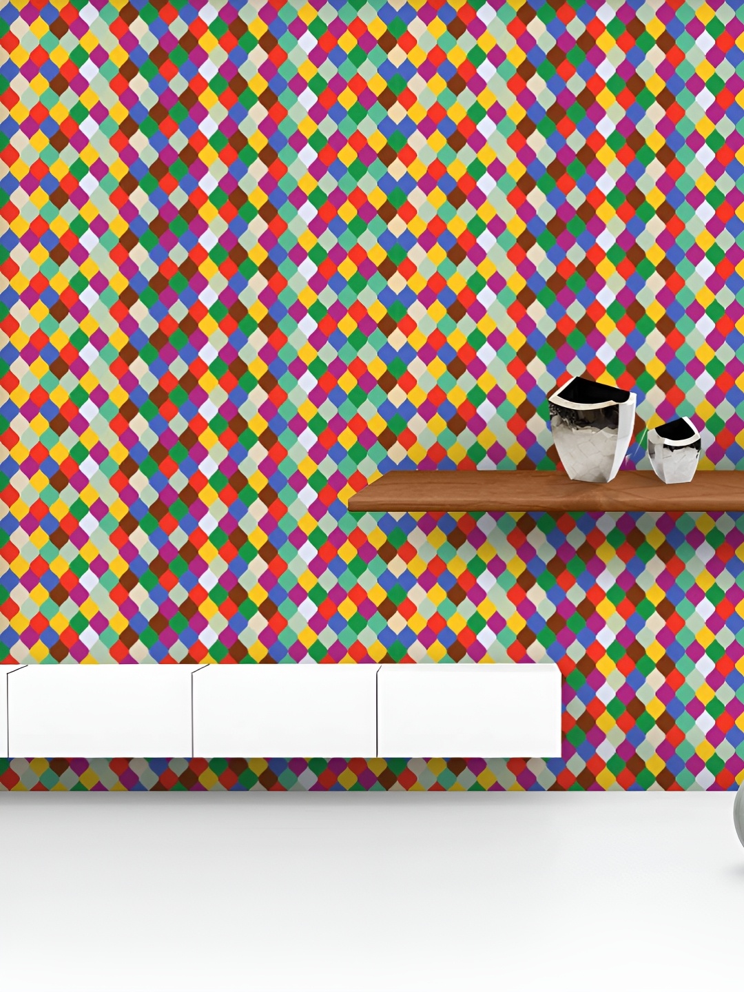 

ArtzFolio Printed UV-Resistant Anti-Bacterial Abstract Geometry Peel & Stick Wallpaper, Multi