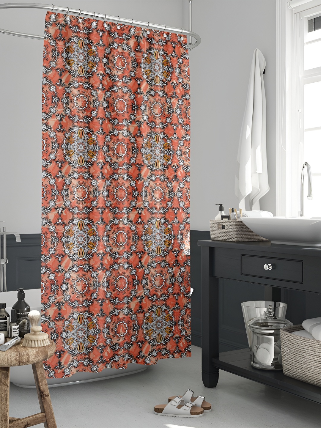 

ArtzFolio Single Piece Waterproof Polyester Shower Curtain, Multi