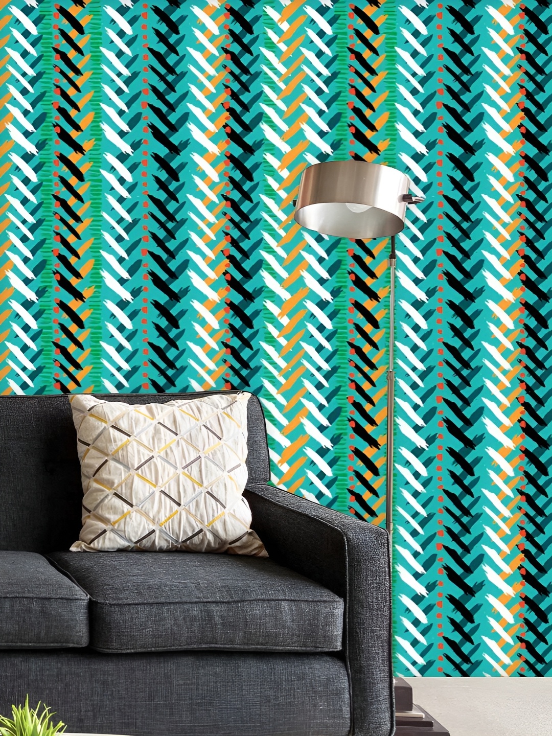 

ArtzFolio Printed UV-Resistant Anti-Bacterial Chevron Peel & Stick Wallpaper, Multi