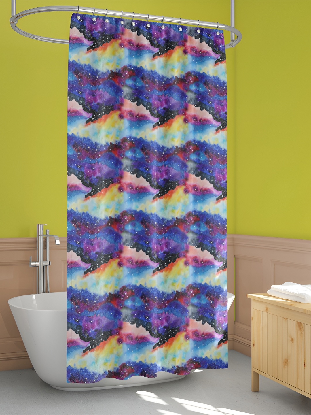 

ArtzFolio Blue & White Abstract Printed Waterproof Shower Curtain