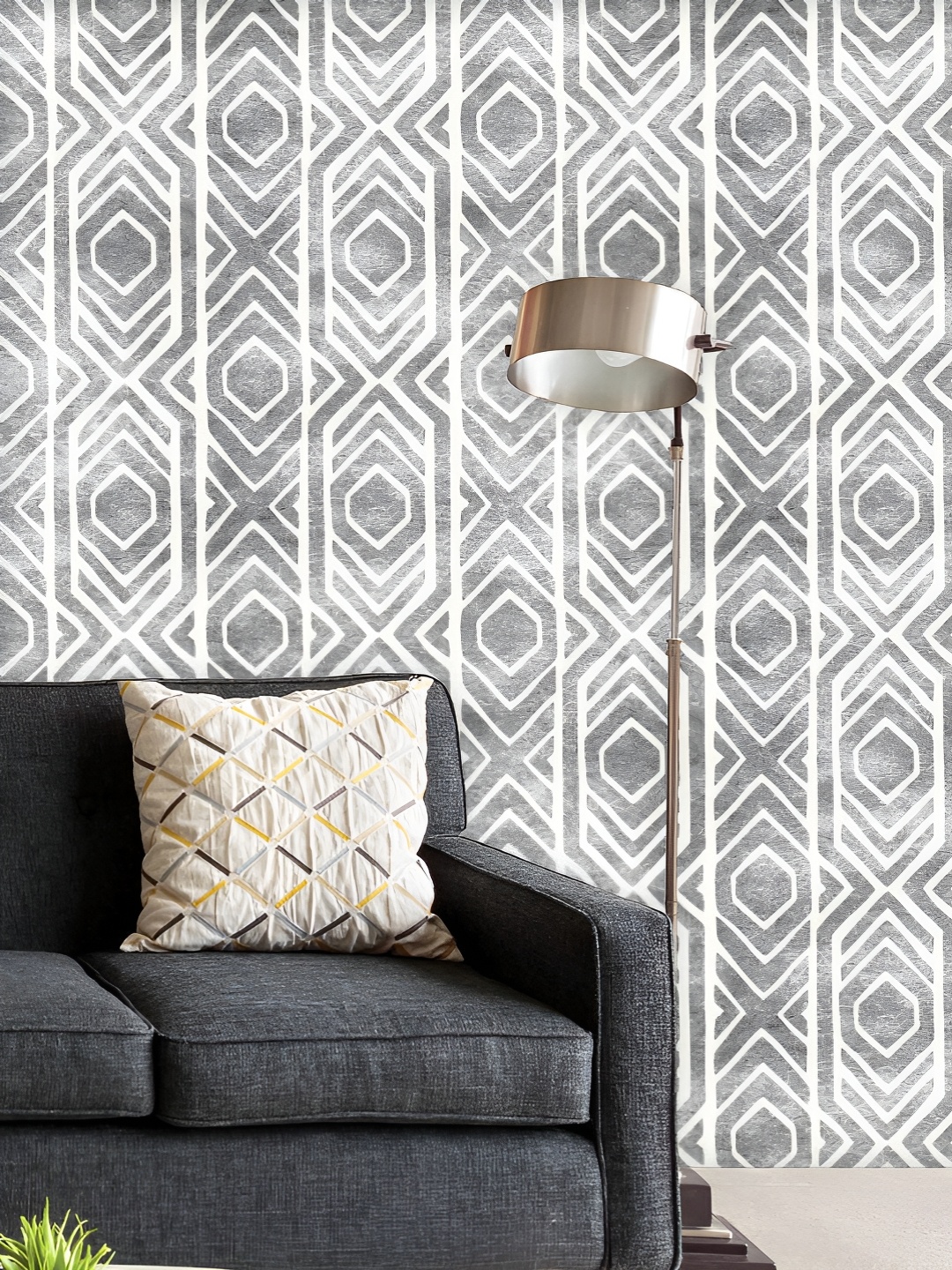 

ArtzFolio Printed UV-Resistant Anti-Bacterial Tribal Ikat Pattern Peel & Stick Wallpaper, Multi