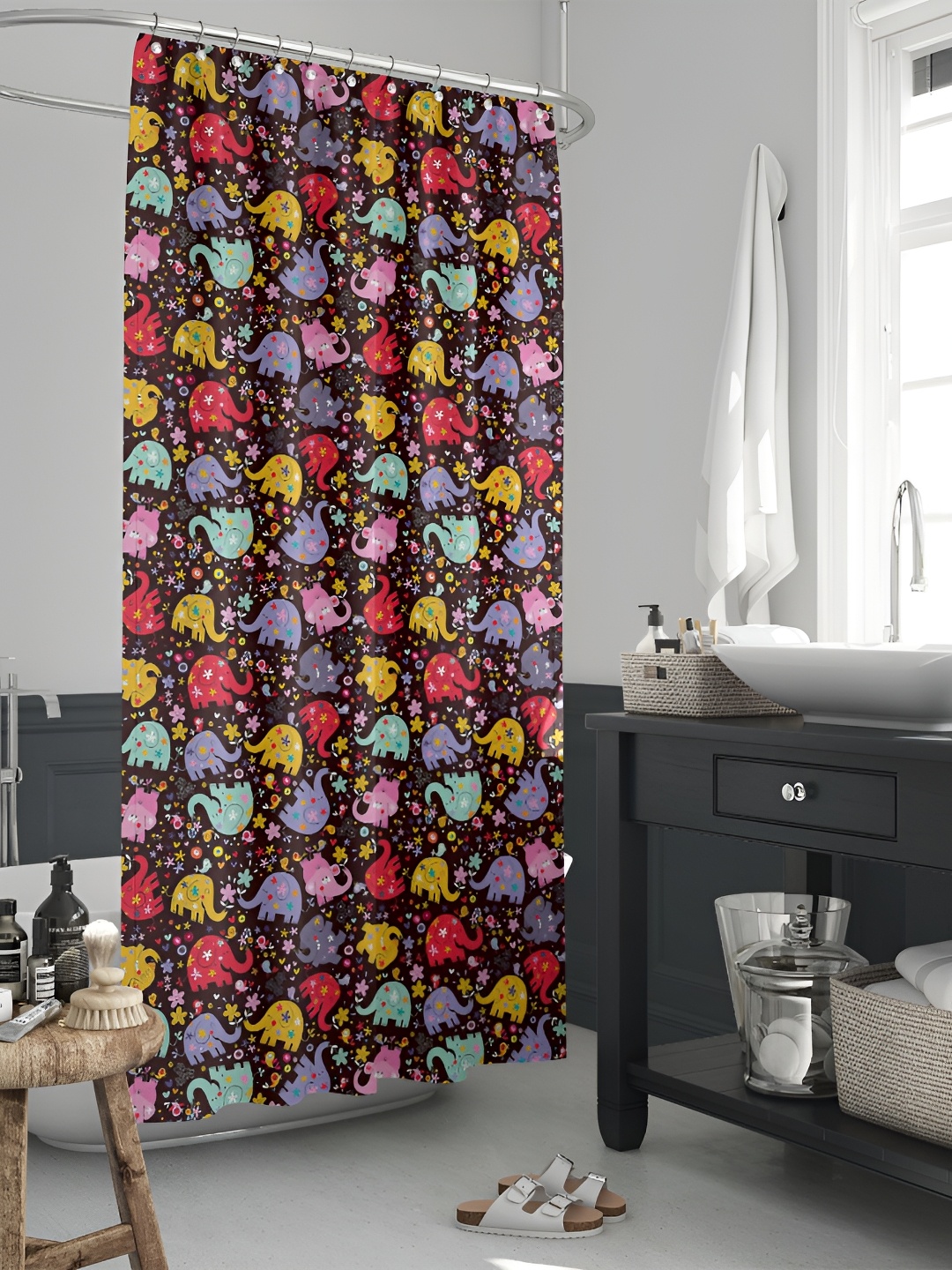 

ArtzFolio Purple & Pink Printed Waterproof Shower Curtain