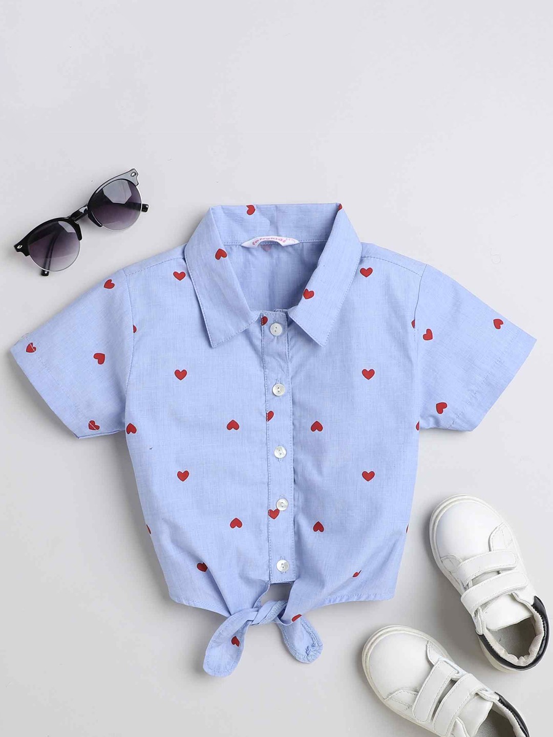 

taffykids Boys Relaxed Opaque Printed Casual Shirt, Blue