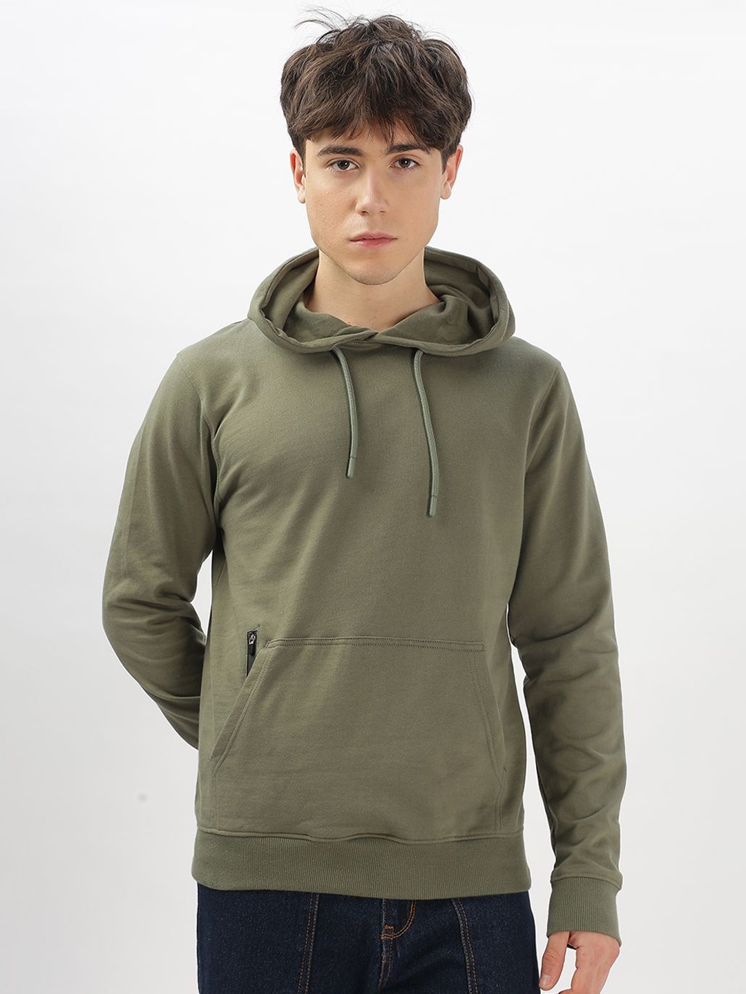 

Elzoh Men Hooded Sweatshirt, Olive
