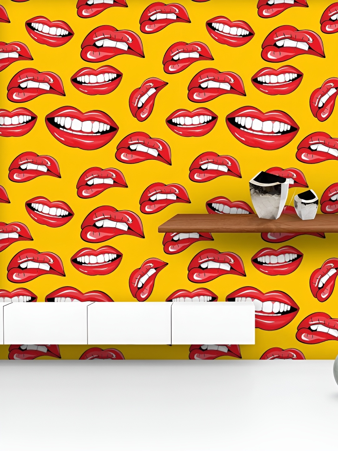 

ArtzFolio Printed UV-Resistant Anti-Bacterial Lips Peel & Stick Wallpaper, Multi