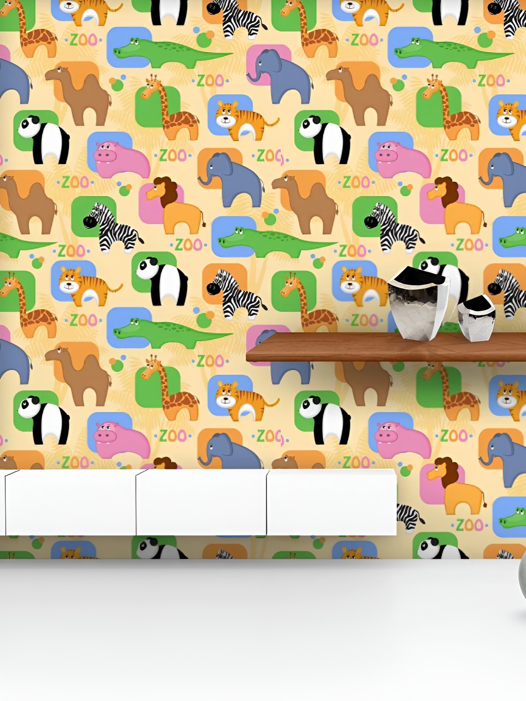 

ArtzFolio Printed UV-Resistant Anti-Bacterial African Animals Peel & Stick Wallpaper, Multi