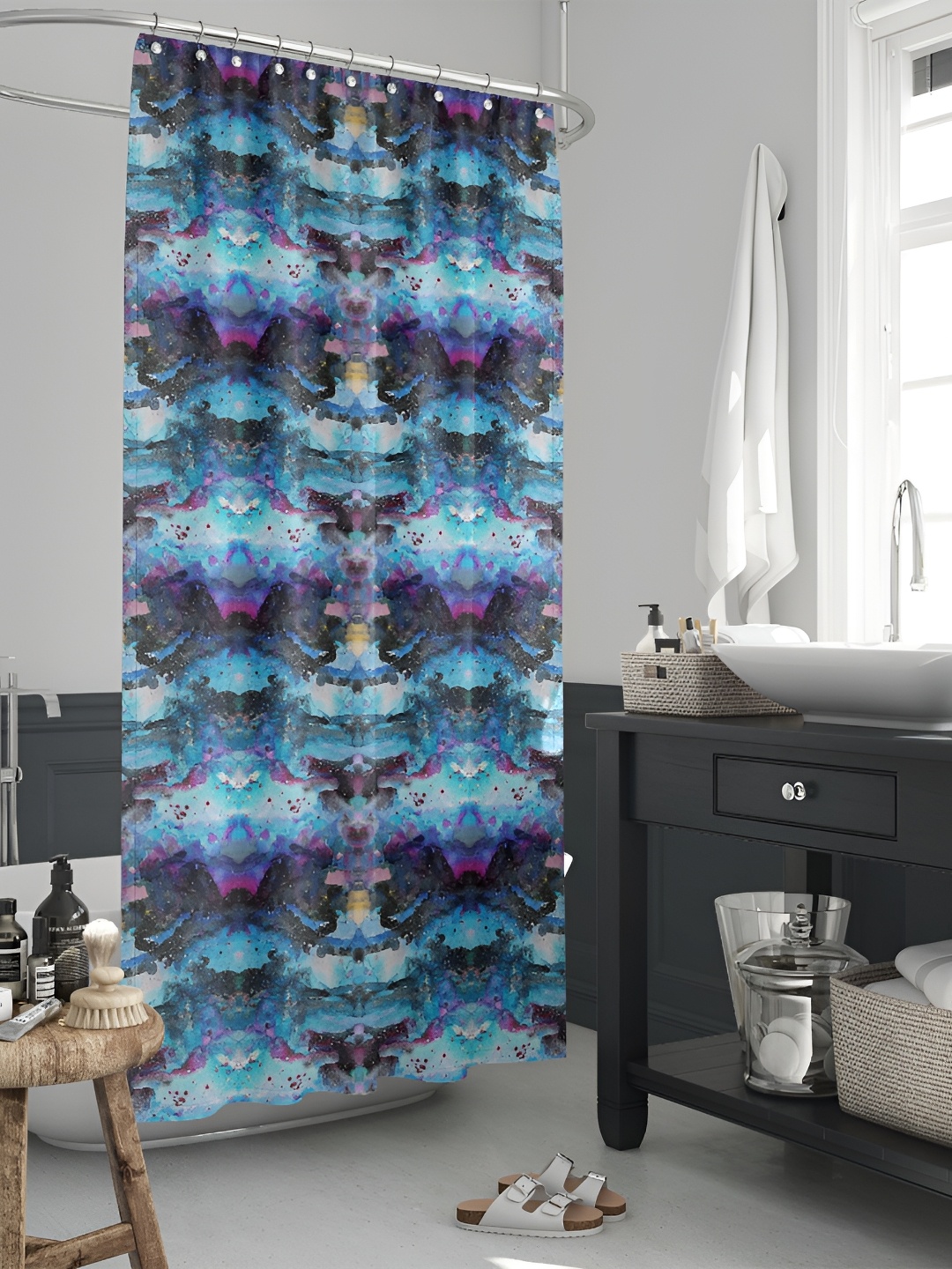 

ArtzFolio Single Piece Waterproof Polyester Shower Curtain, Multi