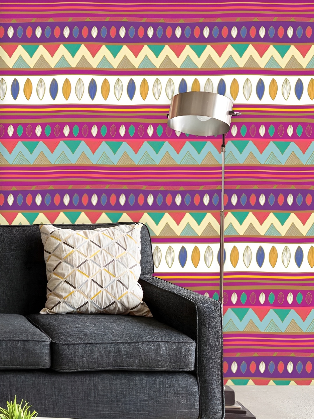 

ArtzFolio Printed UV-Resistant Anti-Bacterial Tribal Art Peel & Stick Wallpaper, Multi