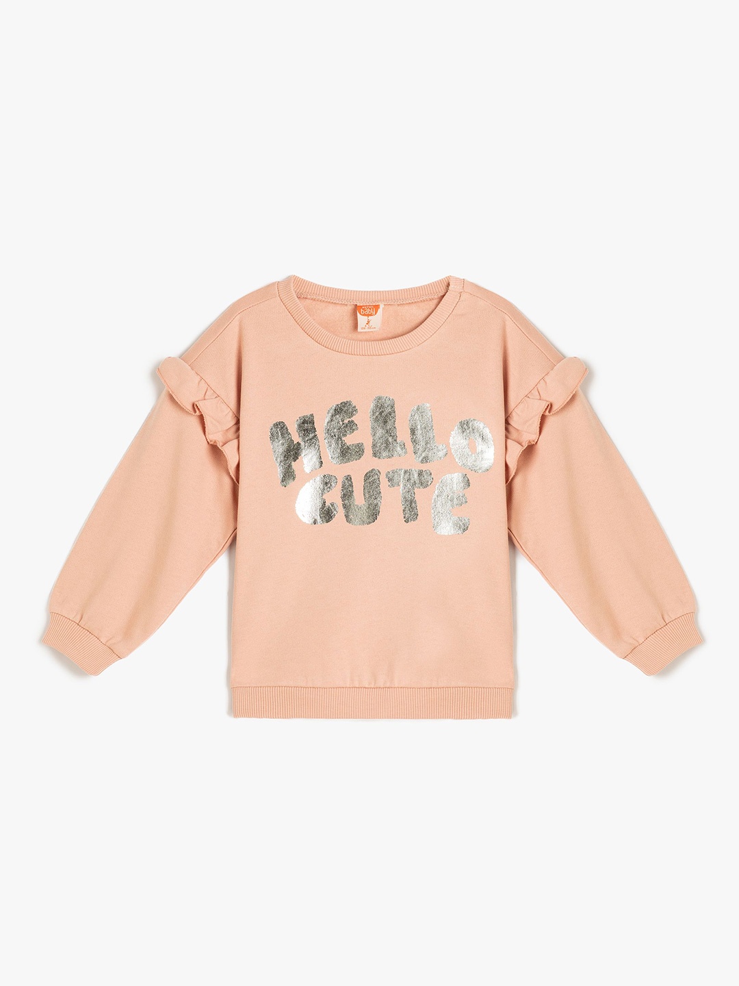 

Koton Girls Cotton Typography Printed Sweatshirt, Pink