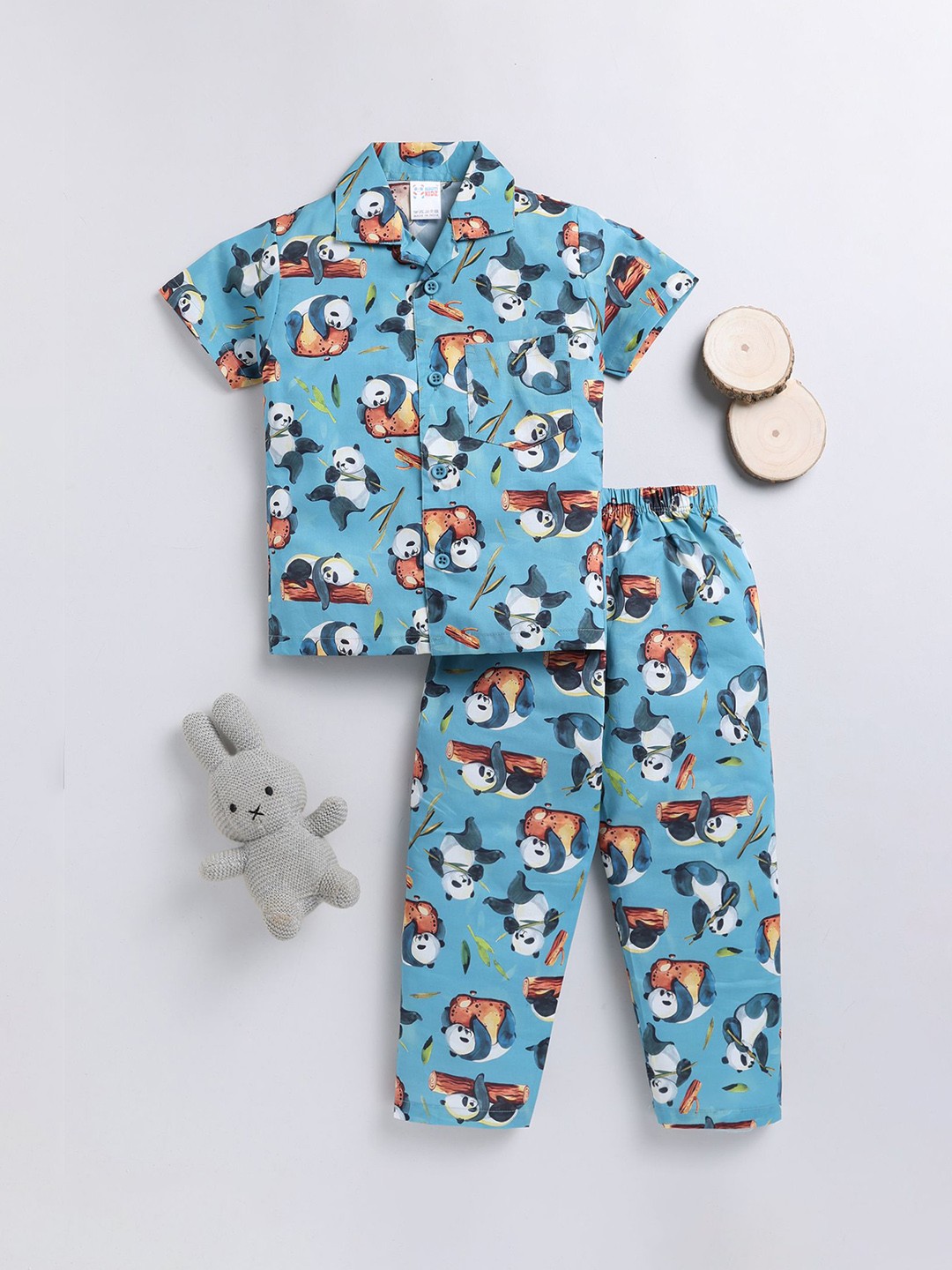 

NAUTI KIDZ Boys Cotton Printed Night suit, Blue