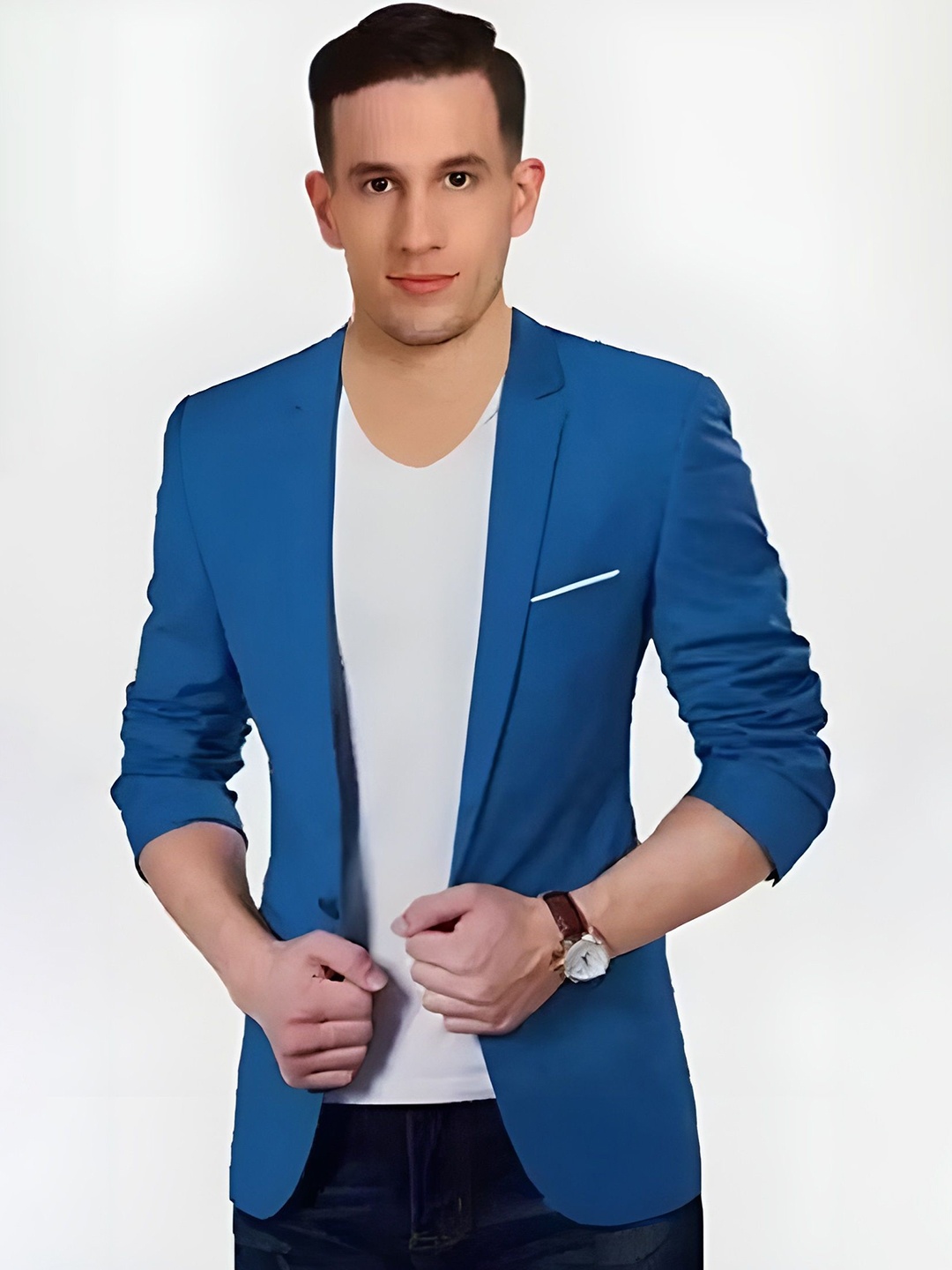 

HUMJOLI MENS WEAR Slim Fit Single-Breasted Blazers, Blue