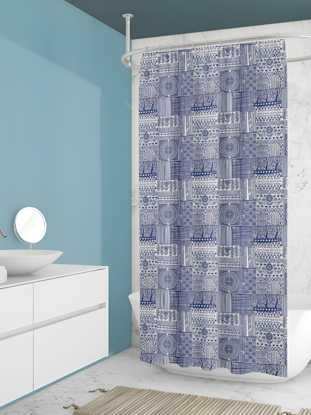 

ArtzFolio Single Piece Waterproof Polyester Shower Curtain, Multi