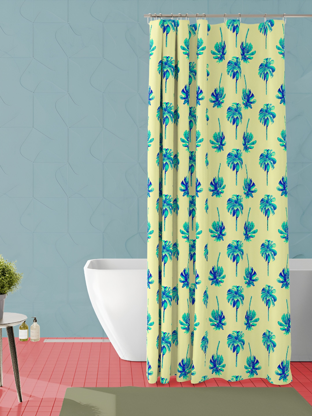 

ArtzFolio Green & Yellow Printed Waterproof Shower Curtain