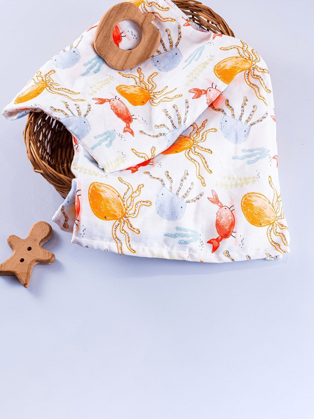 

Softsens Under The Sea Organic Muslin Swaddle, White