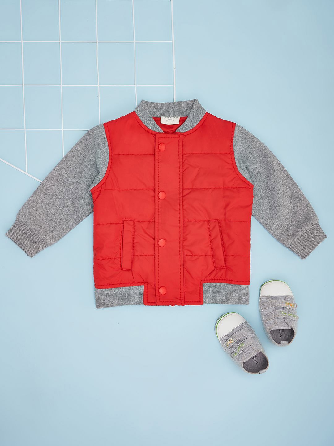 

Pantaloons Baby Boys Crop Padded Jacket, Red