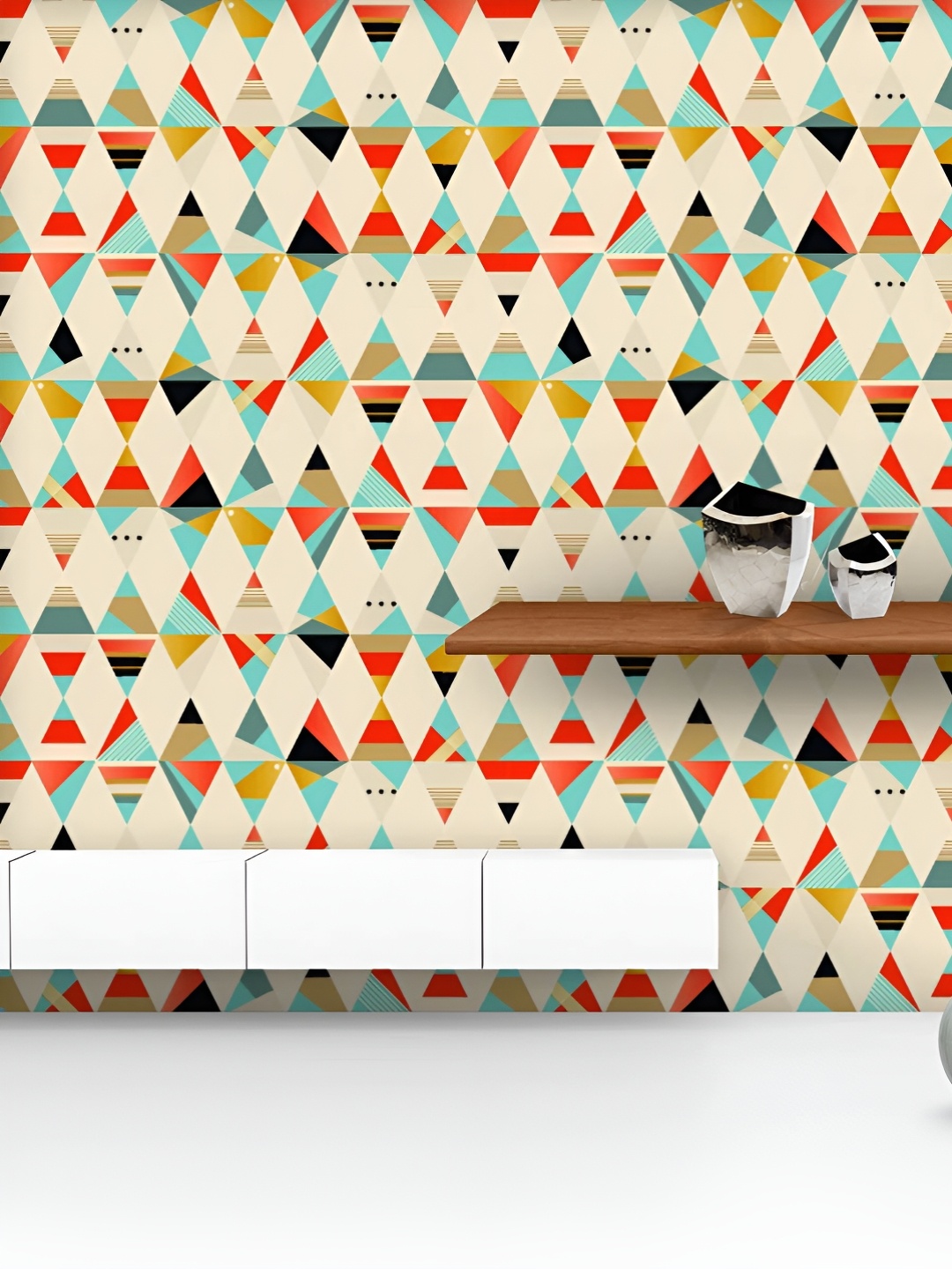 

ArtzFolio Printed UV-Resistant Anti-Bacterial Geometric Pattern3 Peel & Stick Wallpaper, Multi