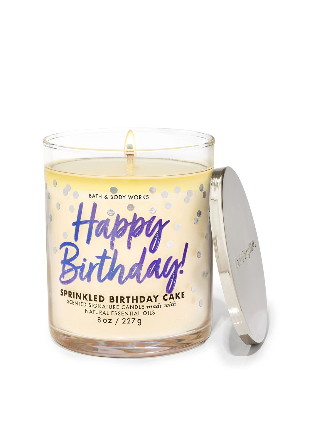 

Bath & Body Works Sprinkled Birthday Cake Signature Single Wick Candle - 227g, Transparent