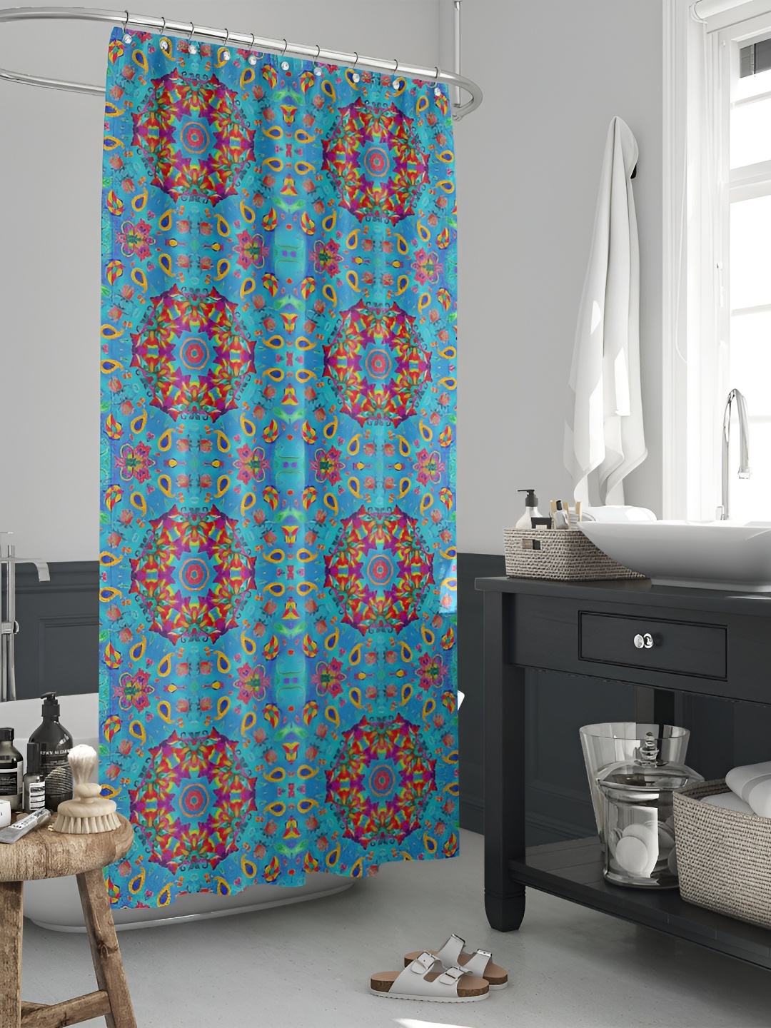 

ArtzFolio Single Piece Waterproof Polyester Shower Curtain, Multi