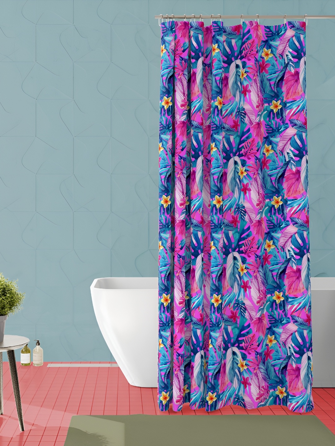 

ArtzFolio Pink & Purple Floral Printed Waterproof Shower Curtain