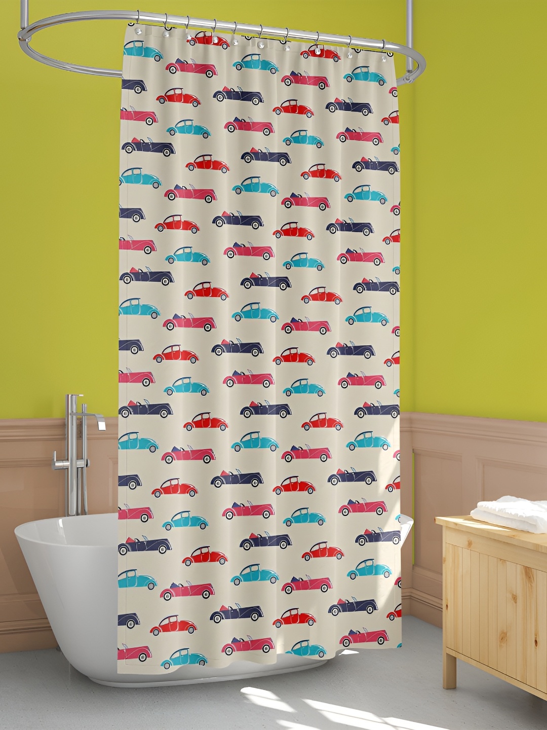 

ArtzFolio Cream-Colored & Red Printed Shower Curtains