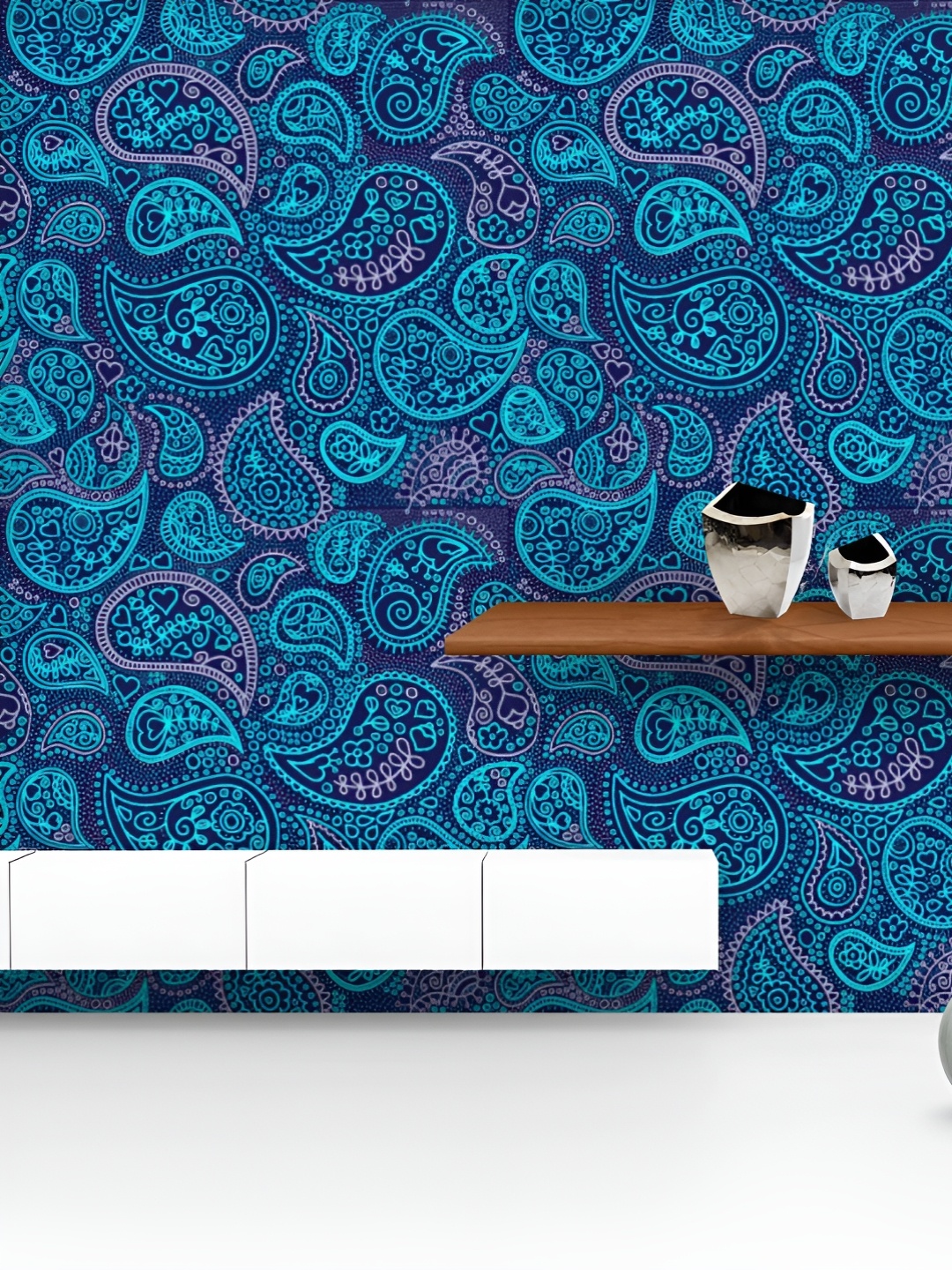 

ArtzFolio Printed UV-Resistant Anti-Bacterial Asian Paisley Peel & Stick Wallpaper, Multi